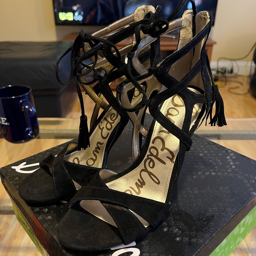 Sam Edelman Azela Heels in Black, Size 8